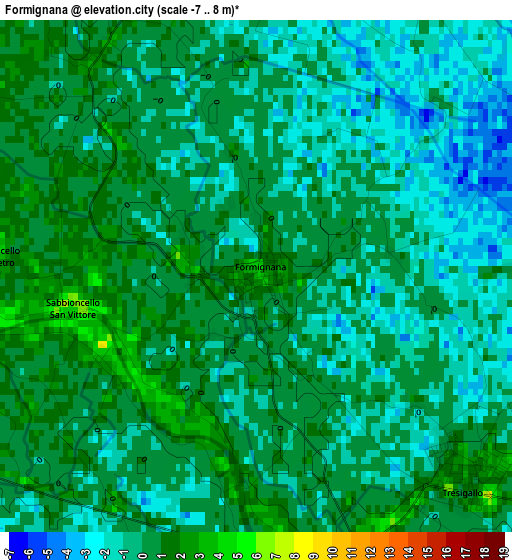 Formignana elevation map