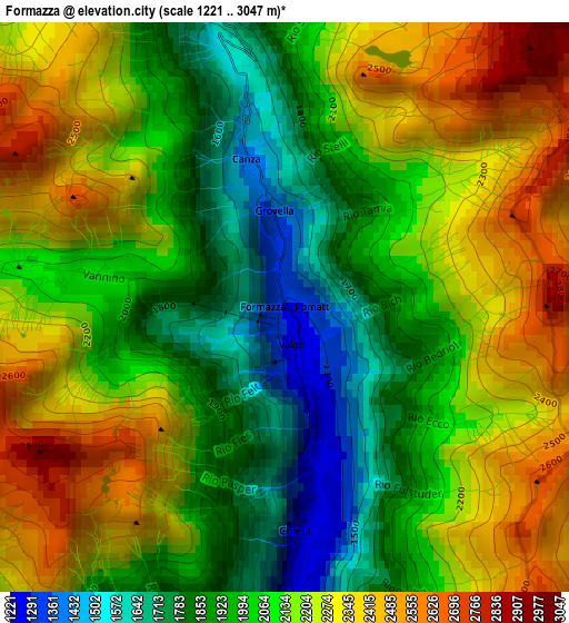 Formazza elevation map