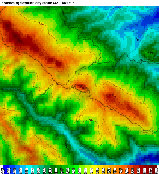 Forenza elevation map
