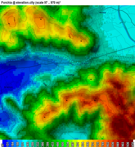 Forchia elevation map