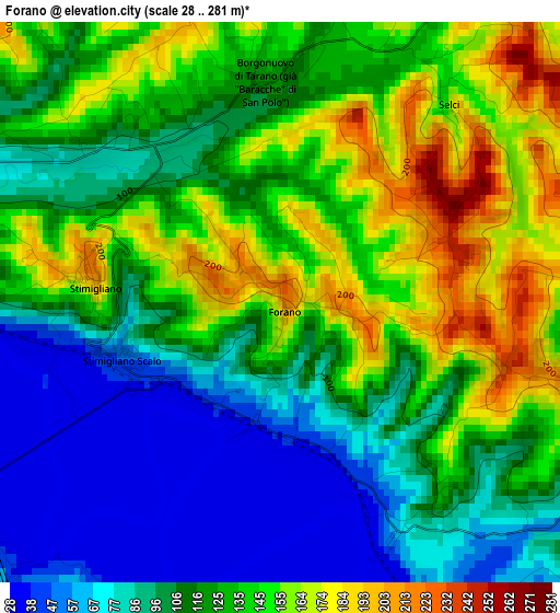 Forano elevation map