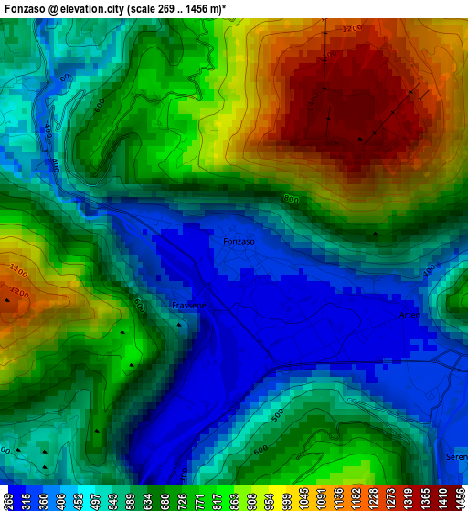 Fonzaso elevation map