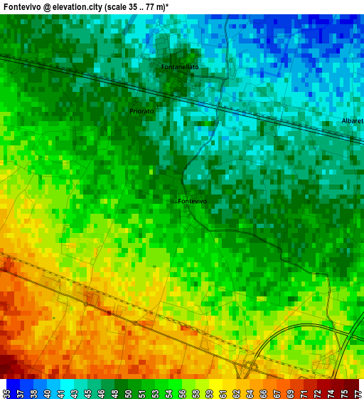 Fontevivo elevation map