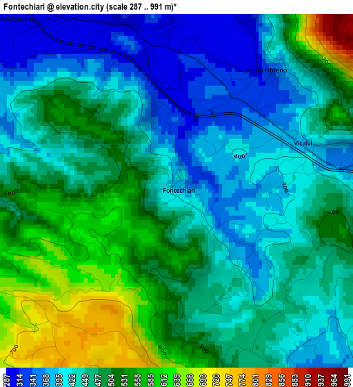 Fontechiari elevation map