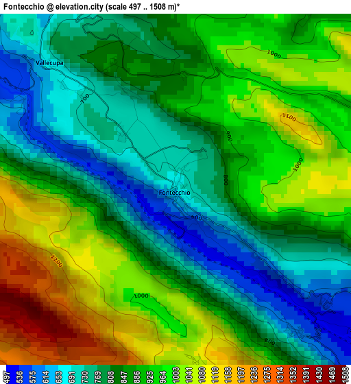 Fontecchio elevation map