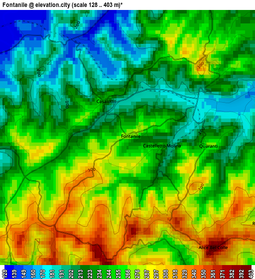 Fontanile elevation map