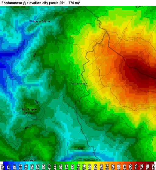 Fontanarosa elevation map