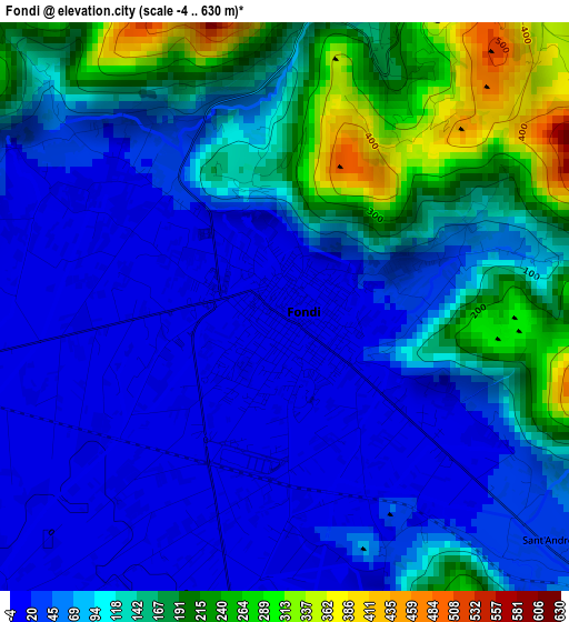 Fondi elevation map