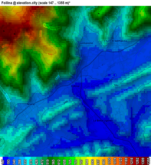 Follina elevation map