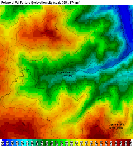 Foiano di Val Fortore elevation map