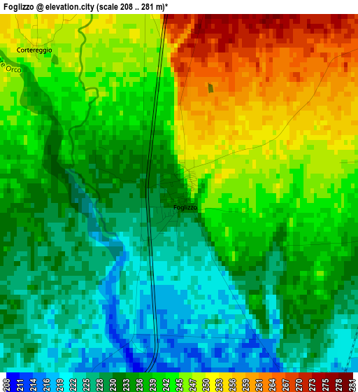 Foglizzo elevation map