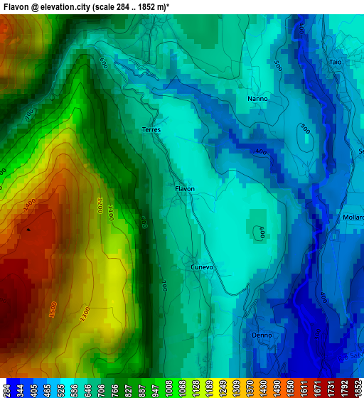 Flavon elevation map