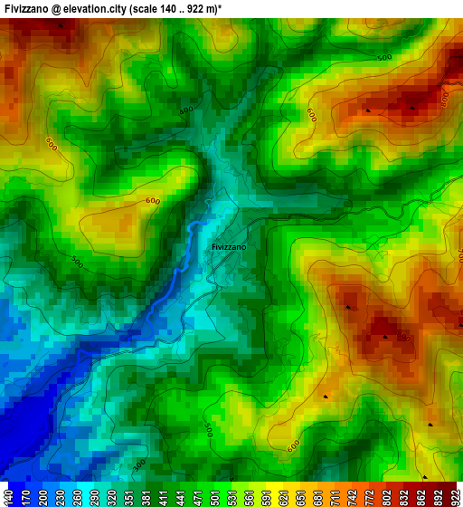 Fivizzano elevation map