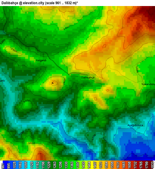 Dallıbahçe elevation map