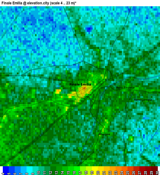 Finale Emilia elevation map