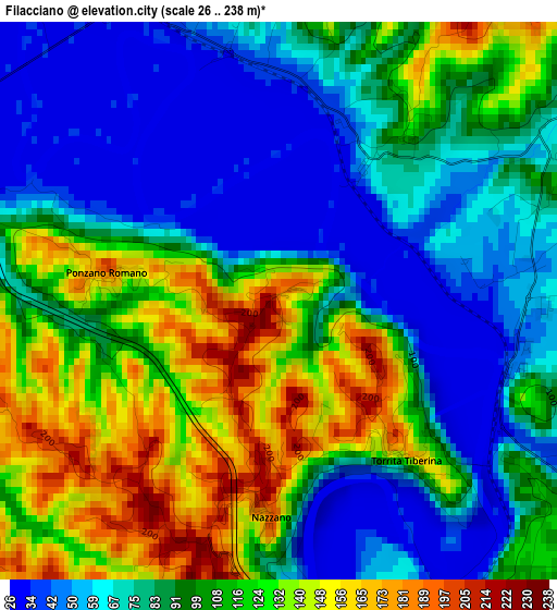 Filacciano elevation map