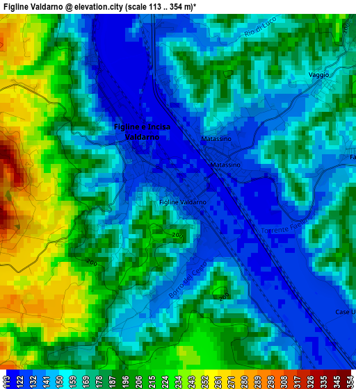 Figline Valdarno elevation map