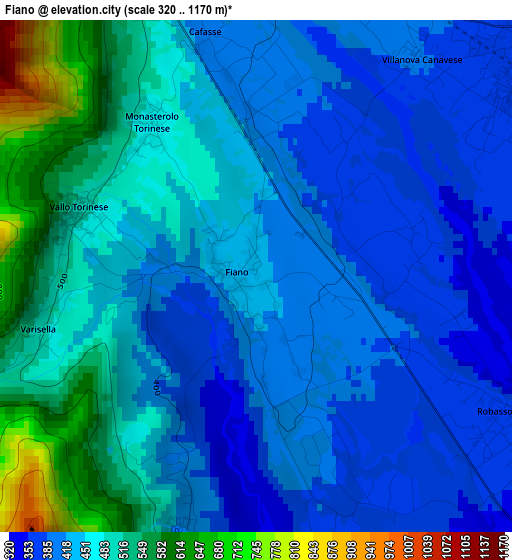 Fiano elevation map