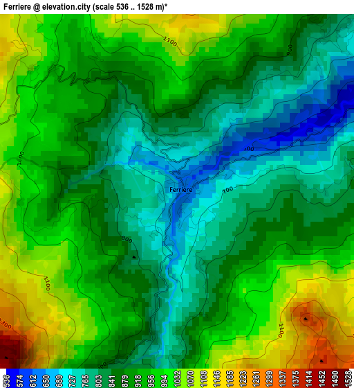 Ferriere elevation map