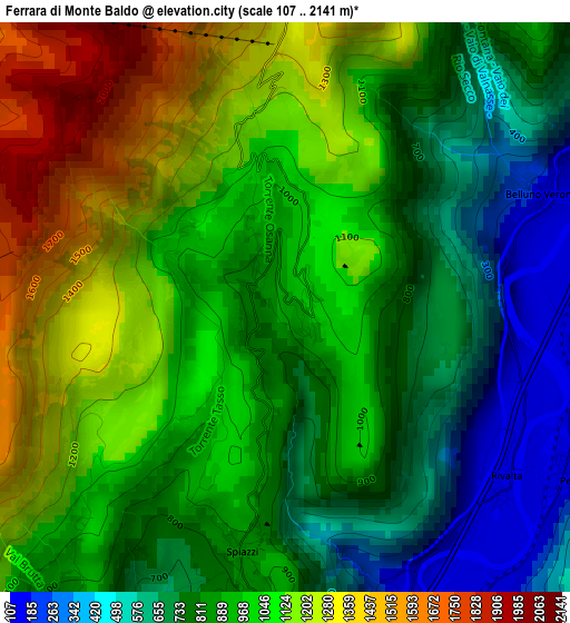 Ferrara di Monte Baldo elevation map