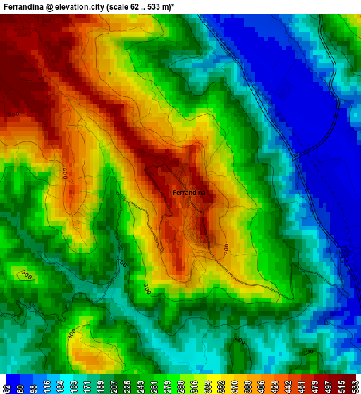 Ferrandina elevation map