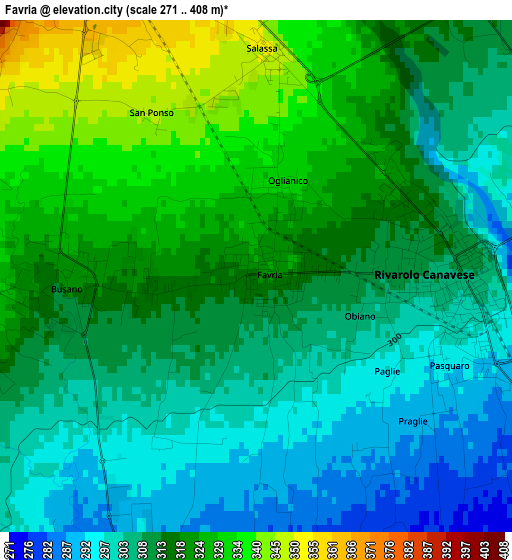 Favria elevation map