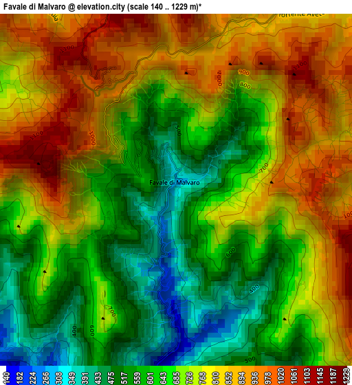Favale di Malvaro elevation map