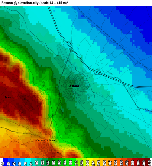 Fasano elevation map