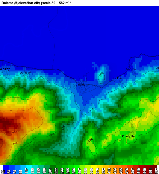 Dalama elevation map