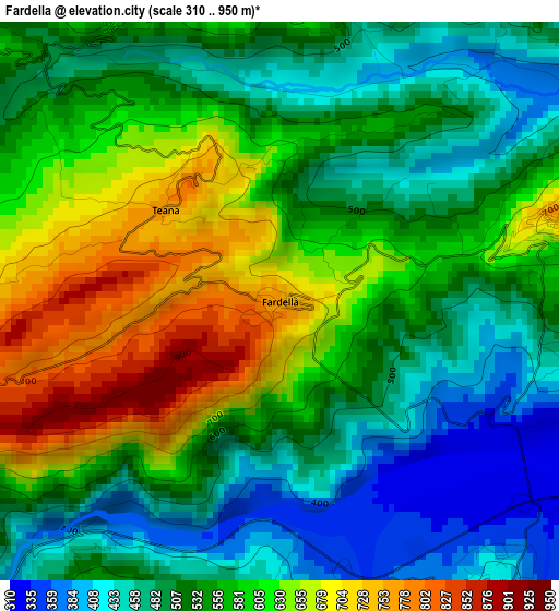 Fardella elevation map