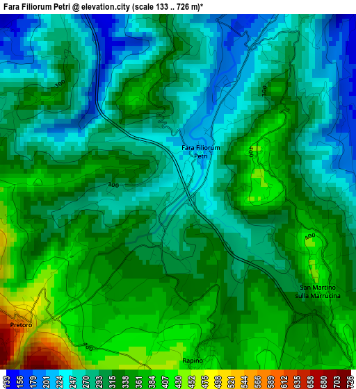 Fara Filiorum Petri elevation map