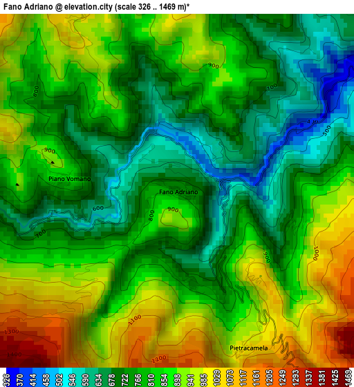 Fano Adriano elevation map