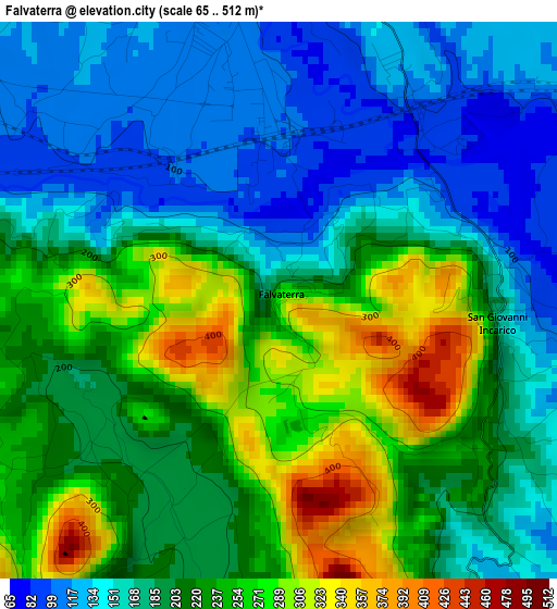 Falvaterra elevation map