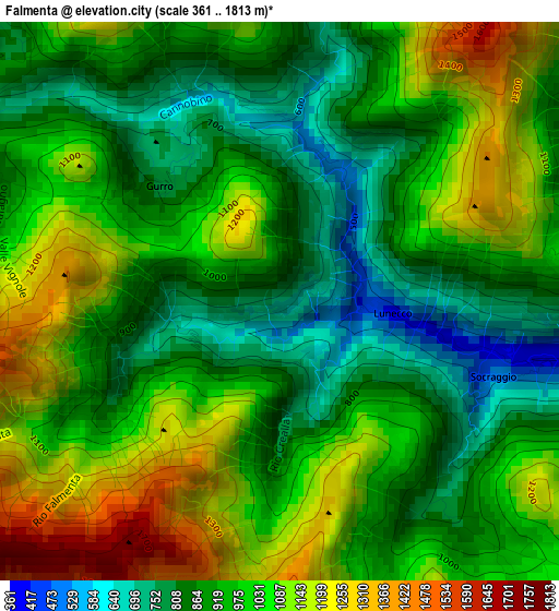 Falmenta elevation map