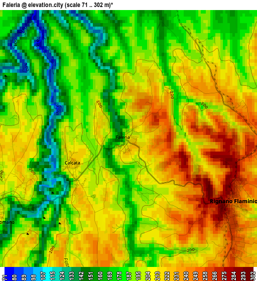 Faleria elevation map