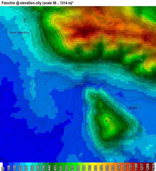 Faicchio elevation map