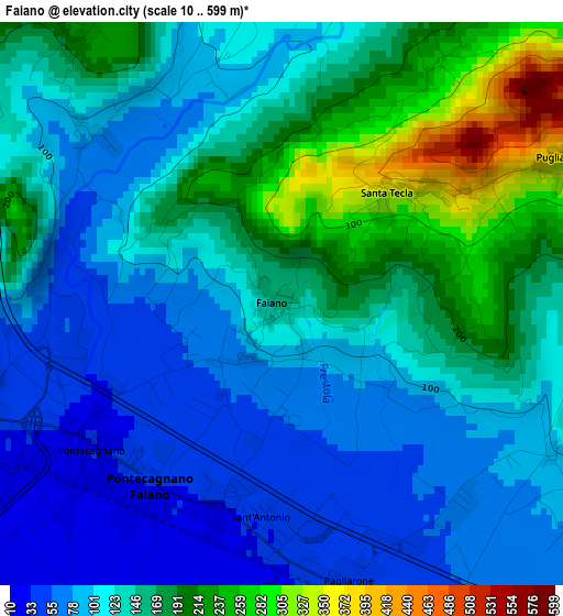 Faiano elevation map