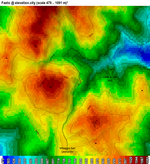 Faeto elevation map