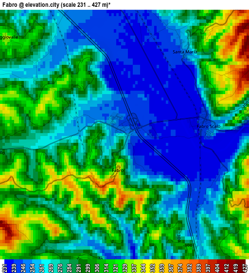 Fabro elevation map