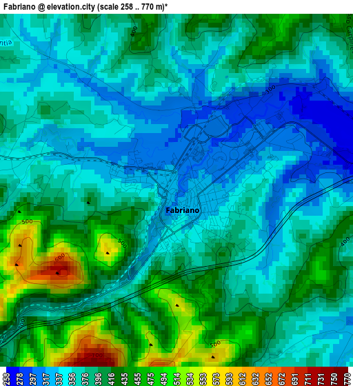 Fabriano elevation map