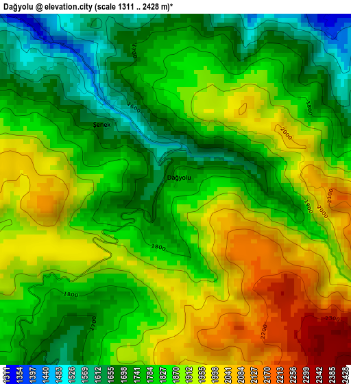 Dağyolu elevation map