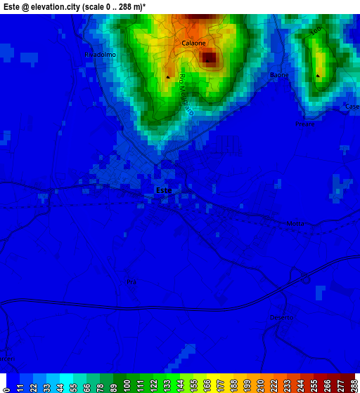 Este elevation map