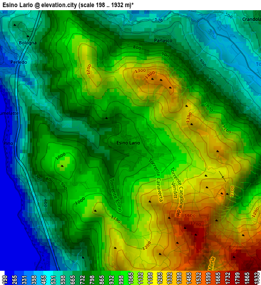 Esino Lario elevation map