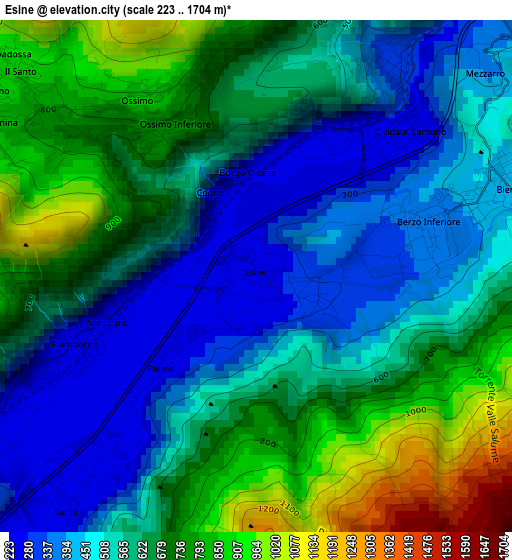 Esine elevation map