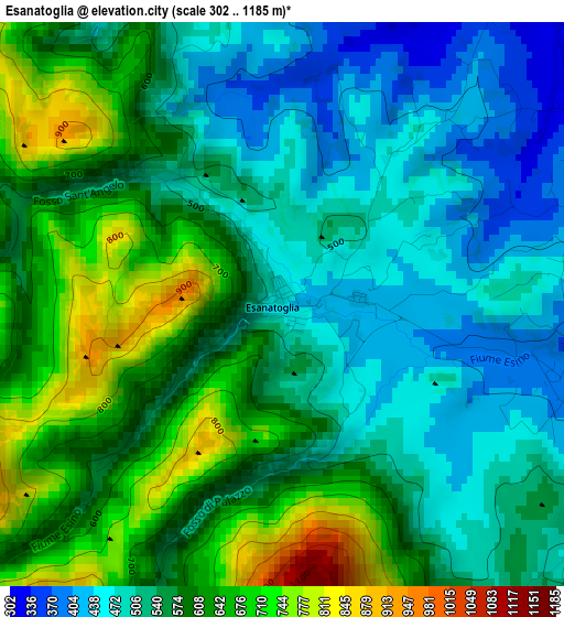 Esanatoglia elevation map