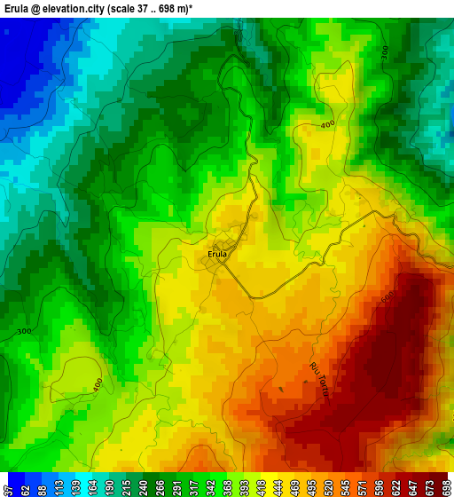 Erula elevation map