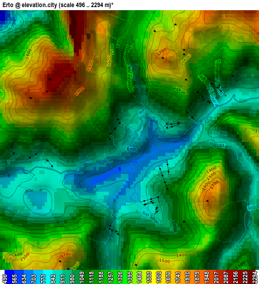 Erto elevation map