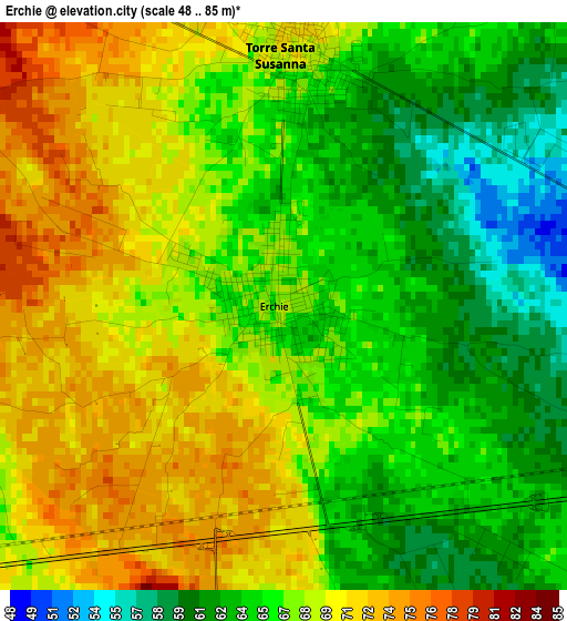 Erchie elevation map