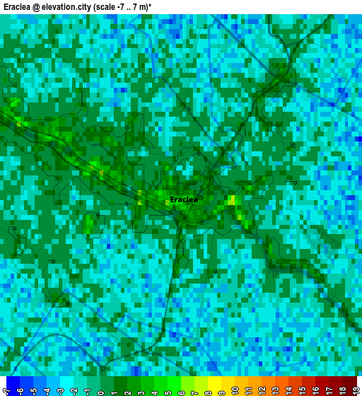 Eraclea elevation map