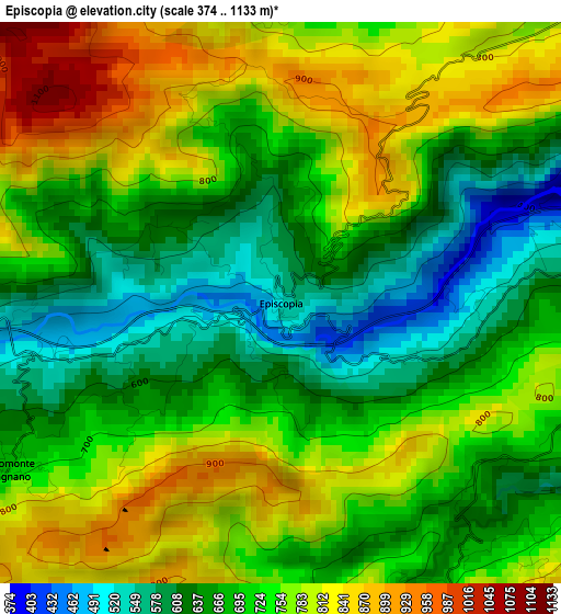 Episcopia elevation map